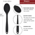2 Pcs Silicone Spoons for Cooking Heat Resistant, Hygienic Design Cooking Utensi Mixing Spoons for Kitchen Cooking Baking Stirring Mixing Tools (B...