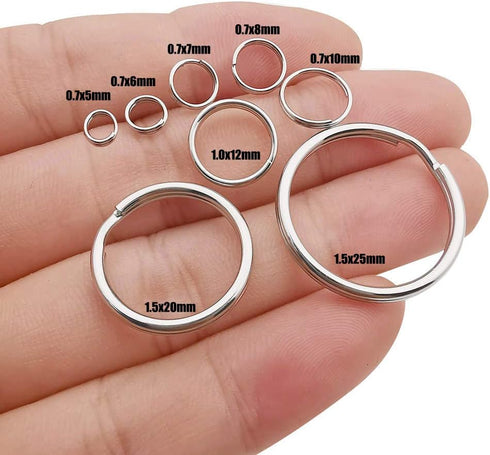 600pcs Stainless Steel Jump Rings Double Loop Jump Rings Mini Connector Key Rings for Jewelry Making Necklaces Bracelet Earrings (0.7x5mm-12648)...