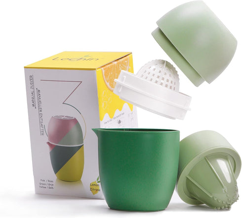 Hand Juicer - Citrus Juicer with Lemon Shape - Hand Lemon Juicer with Two Press Options for Different Fruits (Green)...