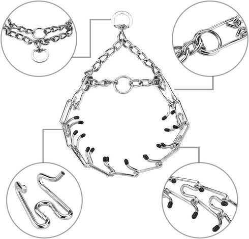 Prong Collar for Dogs, Dog Prong Collar, Pinch Collar for Dogs, Dog Training Collar, Large Medium and Small Dogs, Stainless Steel Adjustable with ...
