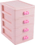 Cute Pink Bowknot Makeup Organizer,Multilayer-Drawer Mini Desktop Organizer Storage Box,Bathroom,Vanity,Gift for Girls Women kid Teen (Four Drawer...