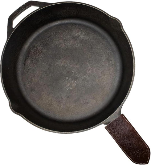 Leather Cast Iron Hot Handle Cover, Skillet Panhandle Grips, Frying Pan, Heat Protection, Kitchen Essentials,Panhandle, Potholder, Slides On/Off E...