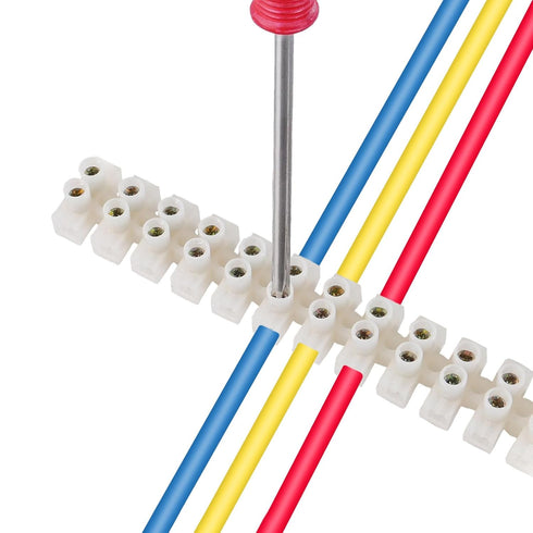 DIANN 20pcs Terminal Block Set 12-Position Dual Row Terminal Strip Screw Terminal Electric Barrier Block for Small Home Projects and Electrical 10...