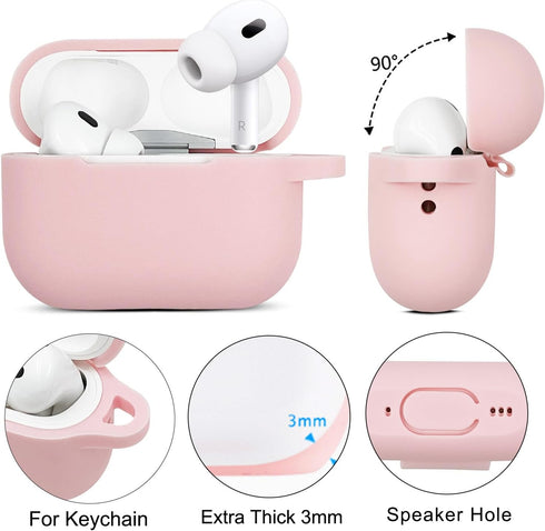 AirPods Pro 2nd Generation Case Cover with Cleaner Kit,Silicone Protective Case for Apple AirPod Pro 2nd/1st Earbuds Wireless Charging Cases with ...