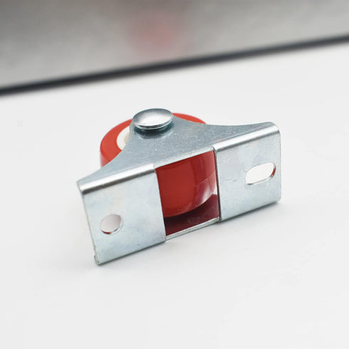 1 inch Rigid No-Swivel Plate Casters Small Rubber Wheels for Furniture and Workbench 6 Packs(Free Screws), Red (PVC)...