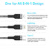 100W USB C Multi Fast Charging Cable, 6FT 6A USB C/A to Multi Charging Cable, 5 in 1 Braided Multi Charging Cable with Type C/Lightning/Micro USB ...
