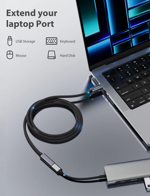 Stouchi USB C Extension Cable 10FT/3M, USB C Extension Cable Type C 3.1 Male to Female Fast Charging & Audio Data Transfer for iPhone 15, iPad Min...
