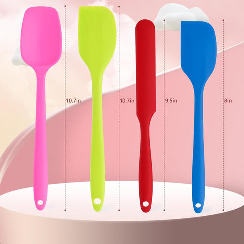 LOVEINUSA Silicone Spatula 4PCS Set, Rubber Spatula Heat Resistant for Baking and Mixing, Non-stick Rubber Spatulas with Stainless Steel Core...