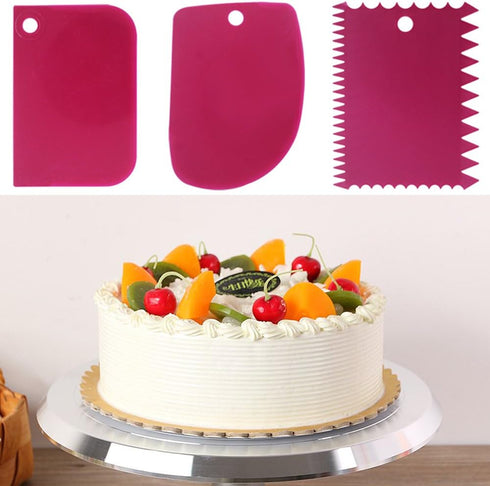 Cake Scraper Smoother Tool Set, DaKuan 12 pcs Cake Smoothing Cutter Plate Tool Combo, Cake Icing Scrapper Cake Edge Decorating Tool....
