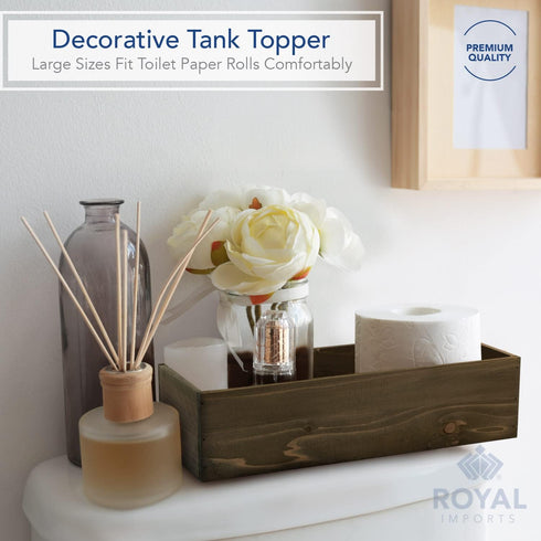 Royal Imports Wooden Flower Pot Planter, Decorative Wood Vase with plastic liner, Toilet Tank Tissue Paper Storage Basket for Bathroom Countertop ...