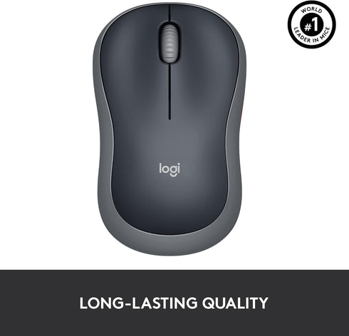 Logitech M185 Wireless Mouse, 2.4GHz with USB Mini Receiver, 12-Month Battery Life, 1000 DPI Optical Tracking, Ambidextrous PC/Mac/Laptop - Swift ...