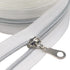 MebuZip #5 Silver Metallic Nylon Coil Zippers by The Yard Bulk Coil Zipper Roll 10 Yards with 25pcs Pulls for DIY Sewing Craft Bags (White)...