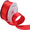 1-1/2" Wide Double Faced Red Polyester Satin Ribbon for Crafts, Wedding, Gift Wrapping, Bow Making,Party Decoration, Christmas Tree Deco (25 Yards...