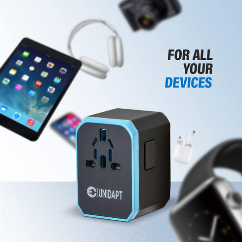 Universal Travel Adapter, Unidapt International Plug Adapter, 5.6A Smart Power 3.0A 4 USB 1 Type C, Power Adapter Travel Charger, Outlet Converter...
