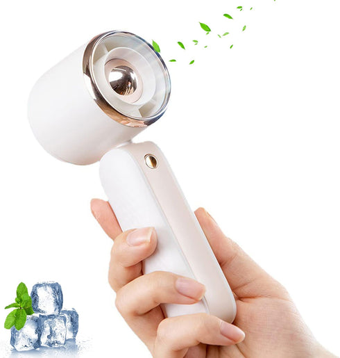 NMM Handheld Fan, Portable USB Rechargeable Mini Turbo Fan with Base, 3 Speed Adjustable Portable Fan with 2000mAh Built-in Battery for Travel Mak...