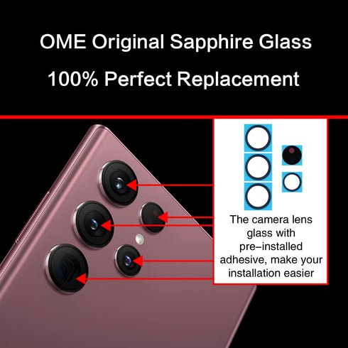 2PCS ASDAWN for Galaxy S22 Ultra Back Rear Camera Lens Glass Replacement for S22 Ultra 6.8 Inches Back Glass Camera Lens Repair kit,with Free Lens...