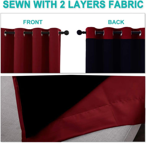 NICETOWN Kitchen Full Blackout Curtain Panel, Super Thick and Soft Insulated Window Cover, 100% Blackout Drapery with Black Backing for Cafe Windo...