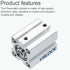 Pneumatic Air Cylinder 20mm Bore 25mm Stroke, Thin Air Cylinder Double Action Hydraulic Cylinders SDA 20 X 25...