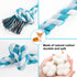 Dog Rope Toys, 3 Knots Chew Rope Toy for Medium and Small Dogs, Natural Cotton Dog Pull Rope for Tug of War and Teeth Cleaning (Blue)...