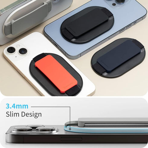Sinjimoru for MagSafe Grip, Magnetic Phone Grip for MagSafe Stand, Strong Magnetic Phone Holder for iPhone 15 14 13 12. M-SGrip Light Grey......