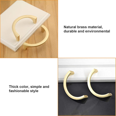 Retro Semi-Circular Handle, 2PCS Antique Zinc Alloy Wardrobe Drawer Hardware Pull, Double-Hole Folio Handles with Mounting Screws for Cabinet Draw...