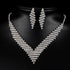 Simple Crystal Rhinestones Bridal Necklace Earrings Set Jewelry Set for Women Necklace Dangle Earrings Set Wedding Party Jewelry for Bridal Brides...