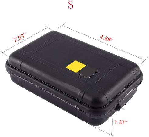 Yosoo Outdoor Waterproof Airtight Survival Storage Case Container Fishing Carry Box (Black, S) Small Waterproof Box Small Waterproof Container...
