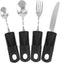 Weighted Utensils for Hand Tremors Angled Adaptive Utensils 4Pcs Self Eating Utensils Curved Cutlery Utensil...
