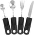 Weighted Utensils for Hand Tremors Angled Adaptive Utensils 4Pcs Self Eating Utensils Curved Cutlery Utensil...
