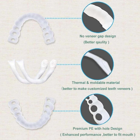 2 Pairs,Men's and Women's Temporary Cosmetic Confident Smile...