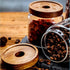 Glass Storage Jar with Wood Lids, Airtight Sealed Clear Borosilicate Glass Canister Kitchen Food Storage Containers for Coffee Beans Loose Tea Nut...
