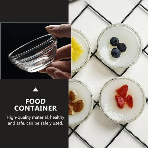 Set of 10 Mini Prep Bowls, 2.36 Inch Small Glass Bowls, Stackable Clear Pyrex Prep Mixing Bowls for Prep, Dessert, Dips, Nut and Candy Dishes, Dis...