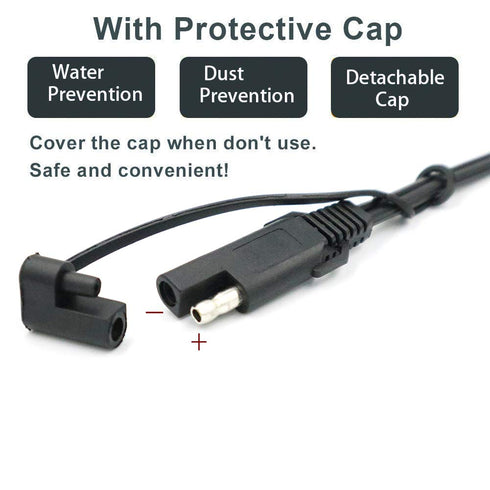 iMESTOU 2FT SAE to O Ring Terminal Harness 2 Pin Quick Disconnect Plug, Eyelet Terminal Harness Extension Charge Cord Quick Disconnect SAE Connect...