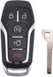 Key Fob Case Shell Fit for Ford Explorer Edge Mustange Fusion 5 Buttons Replacement Keyless Entry Remote Smart Key Fob Cover Casing with Button Pa...