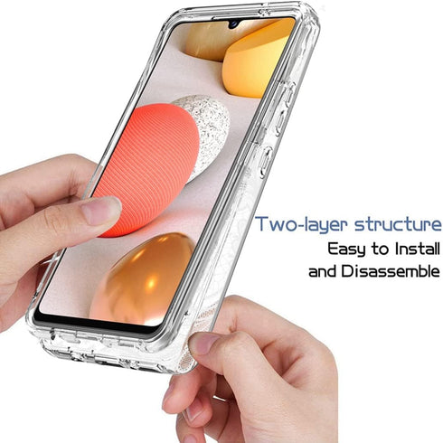 Phone Case for Galaxy A42 5G, Galaxy M42 5G SM-A426 Case with Tempered-Glass Screen Protector, Cute Clear Mandala Pattern Full Body Protective Cov...
