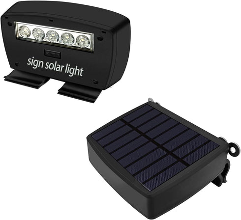 OOSSXX Solar Power Deck LED Light Clip-On Yard Security Sign Spotlight (Large Capacity Battery, Max14 Hours Working)...