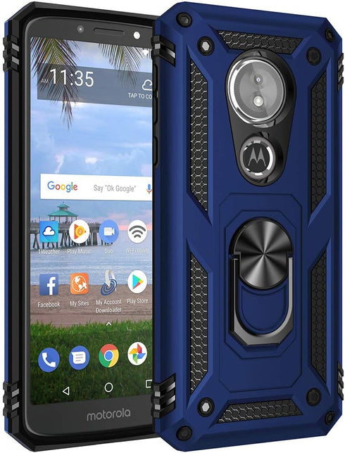 Military Grade Drop Impact Motorola Case, 5.7 inch Metal Rotating Ring Kickstand Holder Magnetic Car Mount Armor Heavy Duty Shockproof Case for Mo...