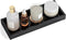 Bathroom Vanity Tray Black Decorative Tray for Counter, 11.2"x 4.3" Small Wood Sink Soap Tray Holder for Kitchen, Dresser Countertop Decor Rectang...