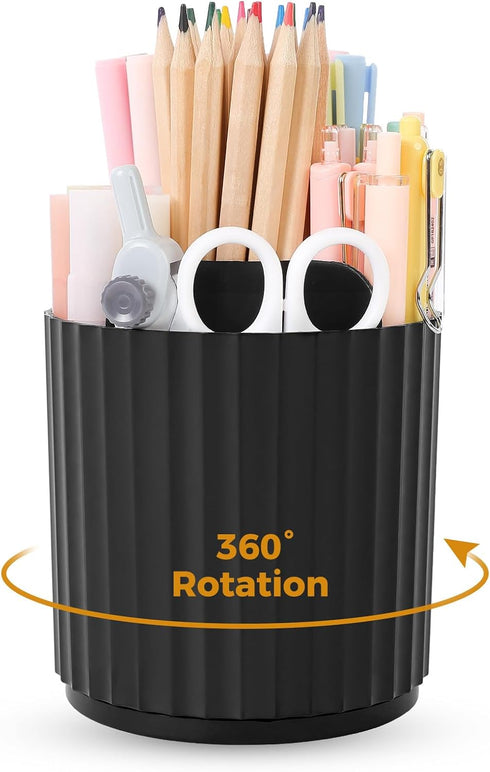 SKYDUE Rotating Pen Holder for Desk Accessories, Small Pen Holder for Desk, Pencil Holder for Office Supplies Desk Organizer,Art Supply Storage Bo...