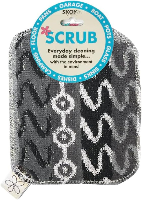Skoy Scrub, 8-pack Reusable, Non-Scratching Dish Scrubber for Kitchen and Household Cleaning, Planet-Friendly, Dishwasher Safe Soft Scrub, Monochr...