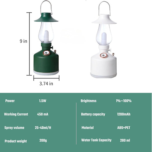 Cute Small Humidifier, Lantern Humidifier for Bedroom, USB Desktop Humidifier for Room Decor, Baby Nursery, 2 Mist Modes, Super Quiet Humidifier f...