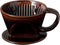 Asayu Japan Ceramic Coffee Pour Over Maker Set in Chocolate Brown, Slow Brewing Paper Filter Holder and Dripper with 3 Holes for Coffee and Tea (C...