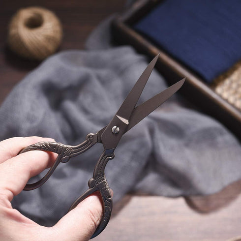 5inch Vintage Style Scissors Titanium Plating Stainless Steel Antique Shears for Craft Embroidery Crochet Needle Point Knitting Project...