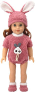 AISITE 18-20 Inch Baby Doll Clothes - 3 Piece Pink Romper, Bunny Hat and Socks Set for Reborn Baby Girl (Dolls NOT Included)...
