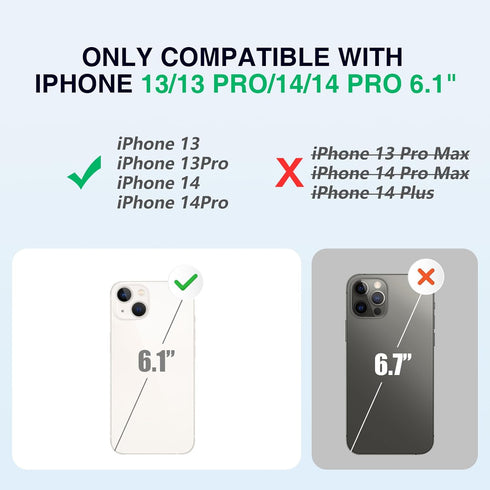 GIN FOXI Fast Charging Battery Case for iPhone 13/13 Pro/14/14 Pro, 15W Wireless Charger Slim Travel 7000mAh Power Bank Anti-Slip TPU Extra Pack f...