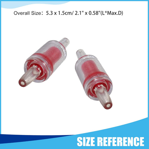 Plastic Air Pump Check Valves, Non-Return Check Valve for Fish Tank, 2.1x 0.58 Inch (Red 5 Pcs)...