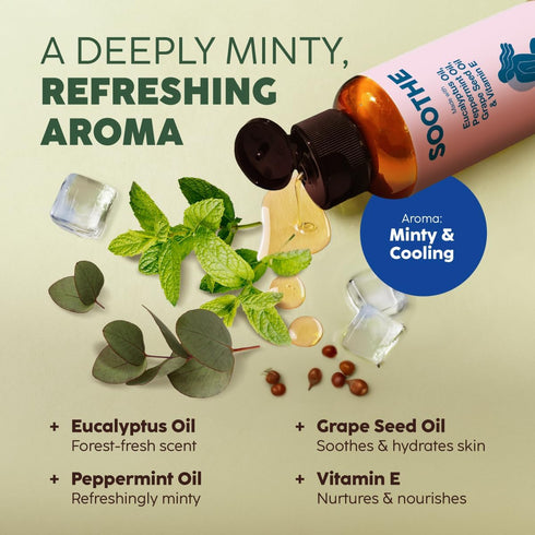 Kukka Soothe Massage Oil for Massage Therapy - Spa Quality Warming Massage Oil - Body Oils for Women & Men - Infused with Eucalyptus Oil, Peppermi...