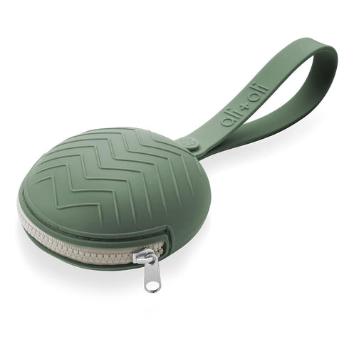 Ali+Oli BPA-Free Silicone Pacifier Holder Case (1-pk) Diaper Bag Accessory Newborn Travel Baby Pacifier Pouch (Army Green)...