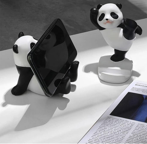 Phone Stand Desk Accessories Resin Panda Figurines Home Decor Decorative Tabletop Ornaments Cute Phone Holder...