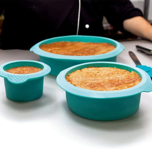 Webake Round Cake Pan Set Silicone Cake Molds Baking Pans for 3 Tier Cake Layer Tin, 8 Inch, 6 Inch, 3 Inch for Birthday, Wedding Anniversary, Hal...